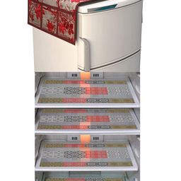 Dakshya Industries Maroon & Green 5 Pieces Printed Refrigerator Covers-image-56