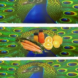 REVEXO Green & Blue 3 Pieces Printed Water Resistant Fridge Mats-9