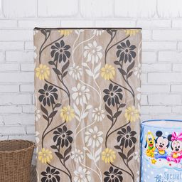 Kuber Industries Brown & White Floral Printed Washing Machine Cover-46