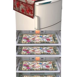 Dakshya Industries Red & Maroon 5 Pieces Printed Fridge Covers & Mat-40
