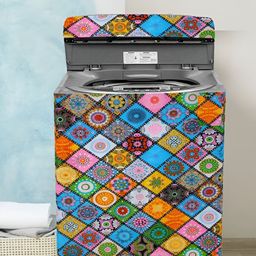 REVEXO Blue Printed Washing Machine Cover-image-10