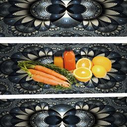 REVEXO Black & Blue 3 Pieces Printed Fridge Mats-39