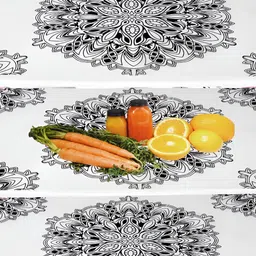 REVEXO Black & White 3 Pieces Printed Fridge Mats-10