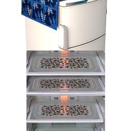 Dakshya Industries Blue & Black 5 Pieces Printed Fridge Covers & Mat-image-64
