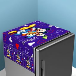 Kuber Industries Blue & White Disney Printed Fridge Top Cover-image-31