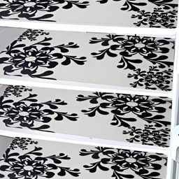 REVEXO White & Black 3 Pcs Printed Fridge Mats-18