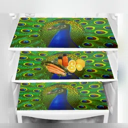 REVEXO Green & Blue 3 Pieces Printed Fridge Mats-8