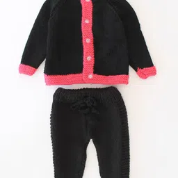 Woonie Kids Self Design Round Neck Pure Cotton Sweatshirt & Trousers-image-22