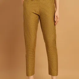 Enchanted Drapes Women Ethnic Motifs Printed Pure Cotton Cropped Trouser-image-62