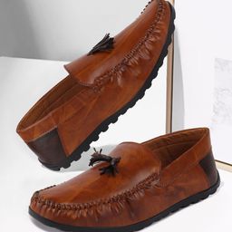 FAUSTO Men Tan Lightweight Loafers-image-69