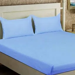 JARS Collections Blue 200 TC Cotton King Bedsheet with 2 Pillow Covers-image-43