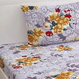 Lunar Days Pink Floral 250 TC Single Bedsheet with 1 Pillow Covers-image-15
