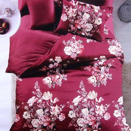 Bajo's Pink & White Floral 300 TC Cotton Queen Bedsheet with 2 Pillow Covers-image-7