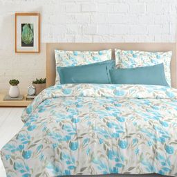 Enchant Home Blue 210 TC Queen Bedsheet with 2 Pillow Covers-image-43