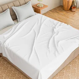 CURIOUS LIFESTYLE White Cotton 300 TC King Bedsheet with 2 Pillow Covers-picture-36