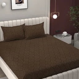 Bromwick Brown Ethnic Motifs 250 TC Cotton King Bedsheet With 2 Pillow Covers-picture-16