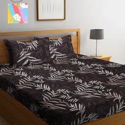 Arrabi Pack of 2 Printed 300 TC 2 King Bedsheet with 4 Pillow Covers-34