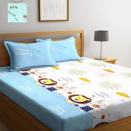 Arrabi Pack of 2 Printed 300 TC 2 King Bedsheet with 4 Pillow Covers-35