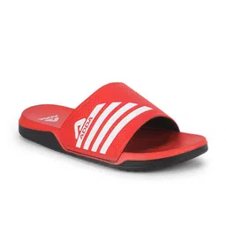Adda Men Red & White Striped Rubber Sliders-picture-11