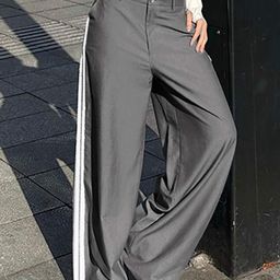 LULU & SKY Women Ruffle Trim Straight Fit Low-Rise Trousers-image-81