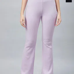 Blinkin Women Pack Of 2 Smart Flared High-Rise Plain Bootcut Trousers-image-6