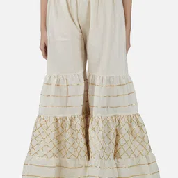 Moda Rapido Women Embellished Smart Flared High-Rise Trousers-image-8