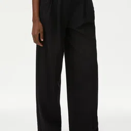 Marks & Spencer Women Flared High-Rise Trousers-image-24