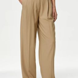 Marks & Spencer Women High-Rise Flared Wide Leg Trousers-image-37
