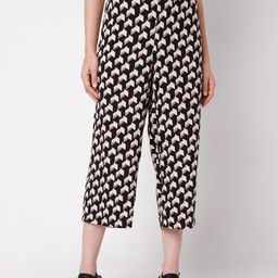 Vero Moda Women Black Printed High-Rise Culottes Trousers-picture-34
