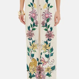 Kazo Women Floral Printed High-Rise Trousers-29