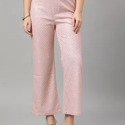 I Love She Women Relaxed Self Design Straight Leg High-Rise Parallel Trousers-image-96
