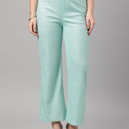 I Love She Women Relaxed Self Design Straight Leg High-Rise Parallel Trousers-image-54