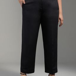 20Dresses Women Black High-Rise Trousers-image-118