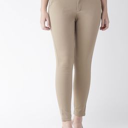 Xpose Women Brown Smart Tapered Trouser-image-70
