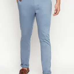 Basics Men Blue Tapered Fit High-Rise Trousers-image-103