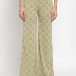 Westwood Women Beige & Green Mid-Rise Trousers-image-38