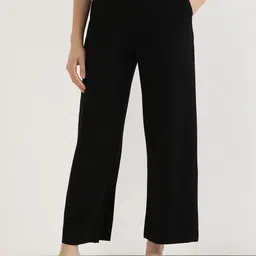 SAADAA Women Straight Fit High-Rise Parallel Trousers-33