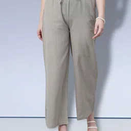 FITHUB Women Straight Fit High-Rise Trousers-image-5