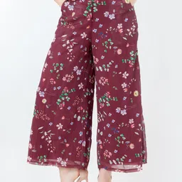 Zink London Women Floral Printed Parallel Trouser-image-80