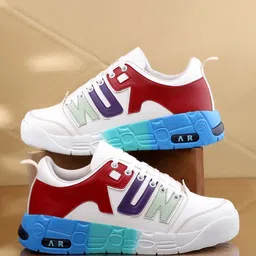 KRAASA Men Printed Contrast Sole Sneakers-picture-15