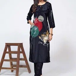 Sangria Printed Kurta With Trousers-picture-56