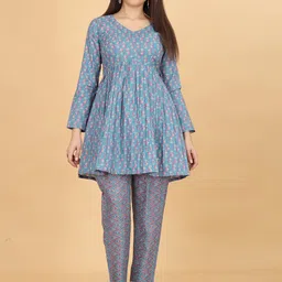 ODD BY chansi TRENDZ Printed Tunic With Trousers-picture-14