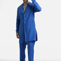 Komal Kothari Linen Straight Kurta with Trousers-image-24