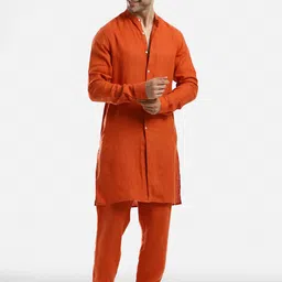 Komal Kothari Linen Straight Kurta with Trousers-image-23