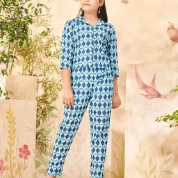 BAESD Girls Printed Pure Cotton Top With Trousers-image-64