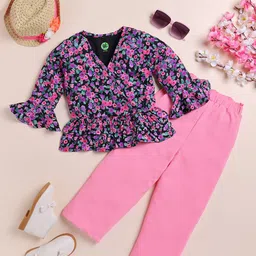 YK Girls Printed Top with Trousers-image-36