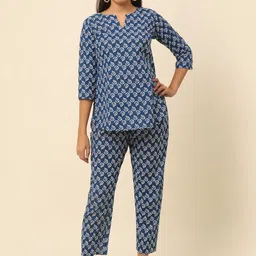 Laado - Pamper Yourself Printed Pure Cotton Tunic With Trousers-image-11