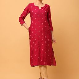aayusika Geometric Woven Design Regular Gotta Patti Kurta with Trousers-5
