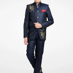 BAESD Boys Mandarin Collar Blazer & Pant Suit-image-45