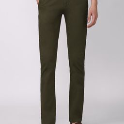 V Dot Men Olive Green Slim Fit Trousers-image-10
